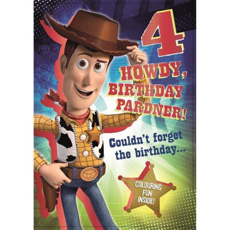 4th Birthday Woody Disney Toy Story Activity Birthday Card £1.85